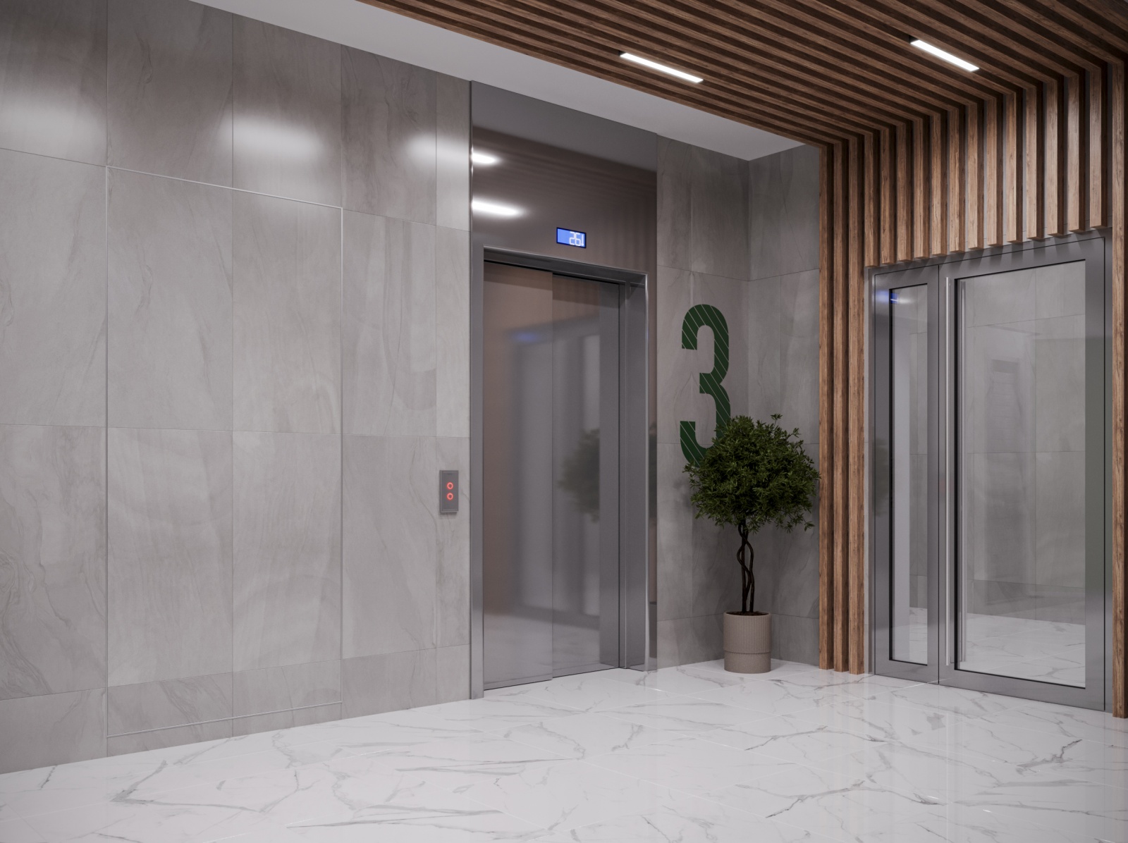 Технический люк-дверь под&nbsp;плитку "Бригадир-П" (Алкрафт) в интерьере