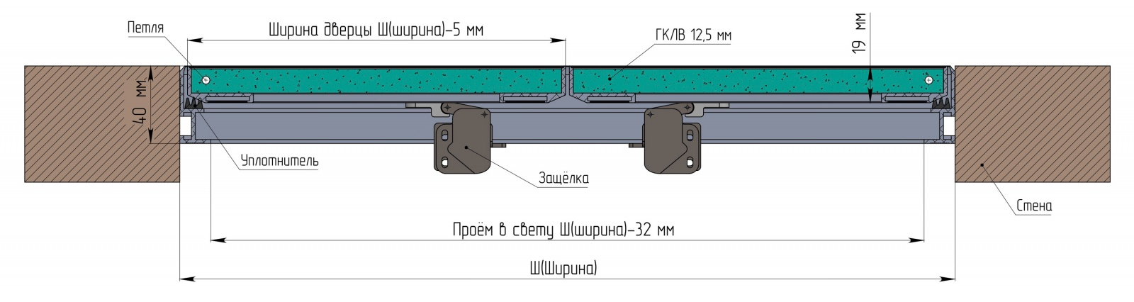 Люк под покраску Мастер 2-дверный (Алкрафт) схема установки