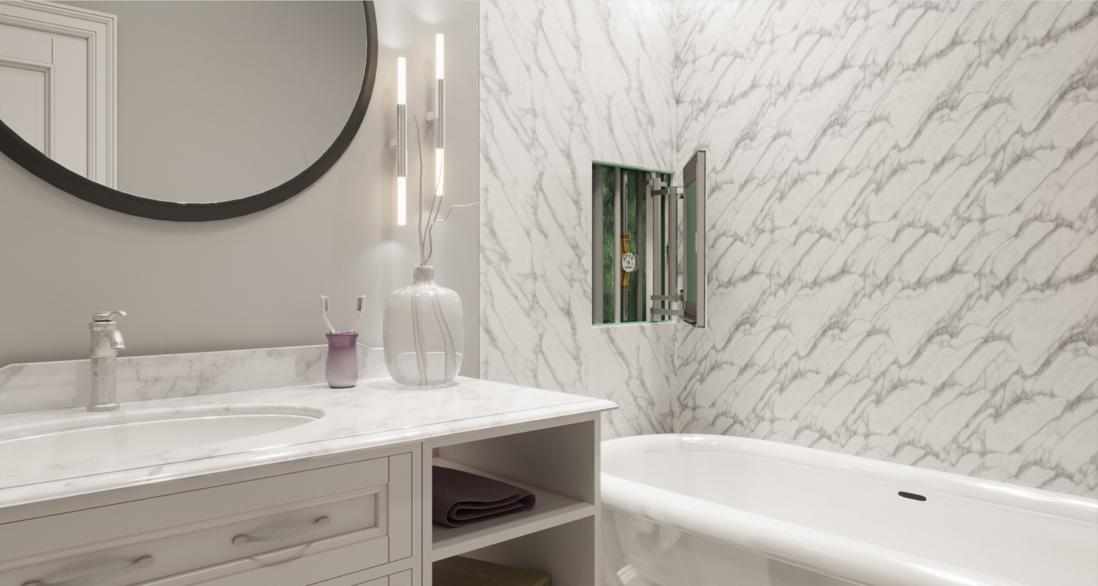 Люк под плитку "Механик" (Алкрафт) в интерьере