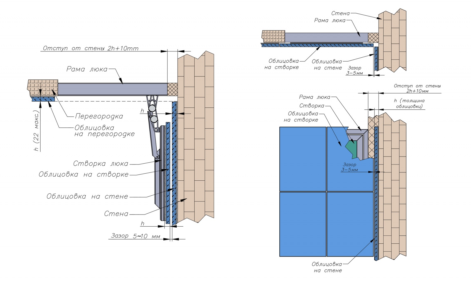 Люк под плитку "Механик" (Алкрафт) схема установки люка в угол стены