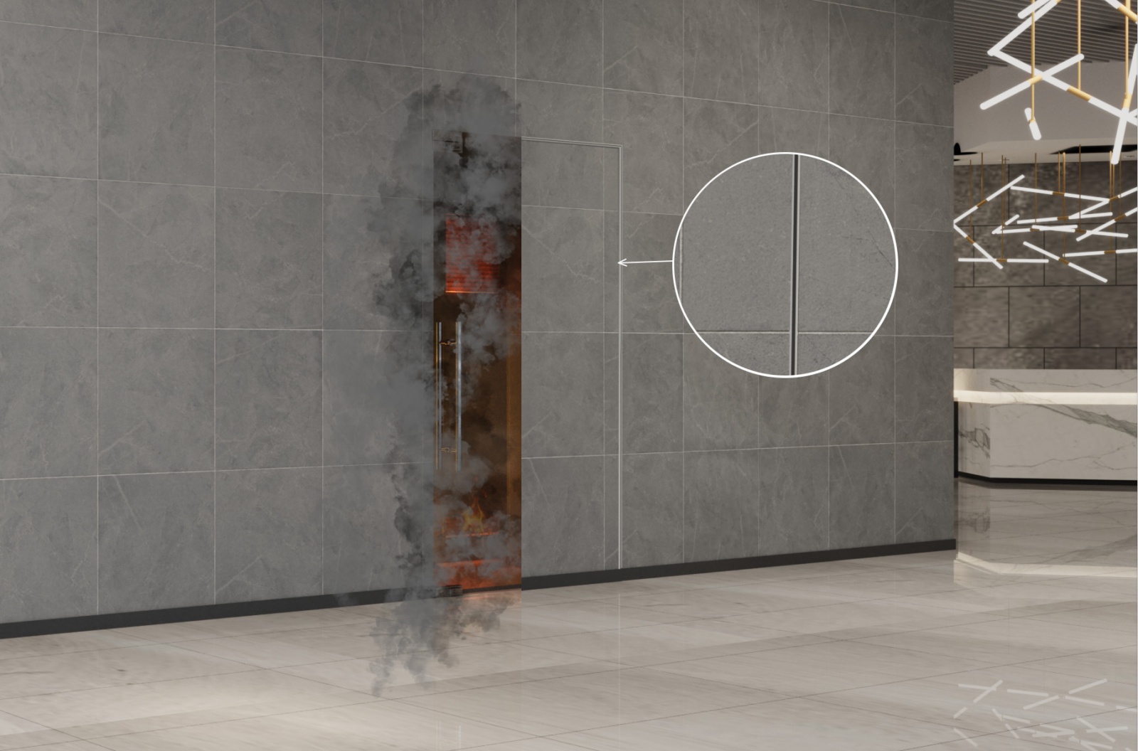 Огнестойкий люк под плитку "Огнеборец" (Алкрафт)&nbsp; в интерьере